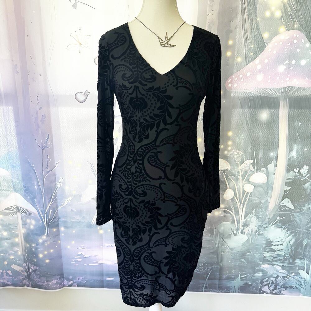 VTG 90s Y2K Charlotte Russe Medium Gothic Fairy Whimsigoth Grunge Velvet Burnout